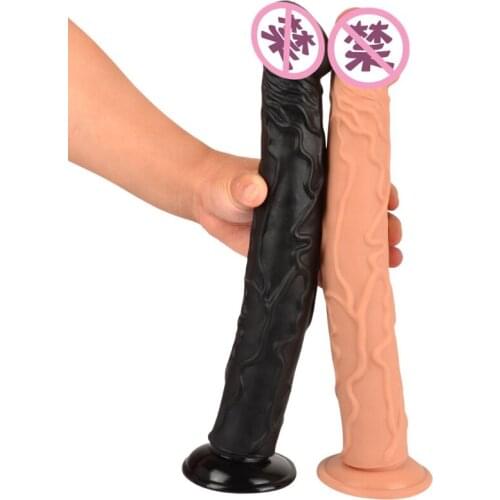 Medical PVC Dildo 35cm Long Women Sex Toys Vagina Stimulator Flexible Anal Plug Strong Suction