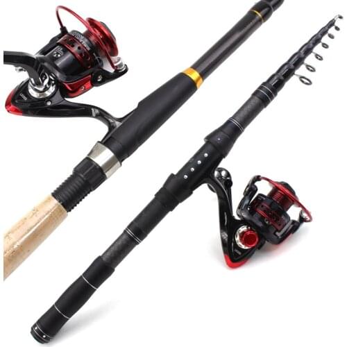 1.8M-3.0M Multifunction telescopic fishing rod and Spinning Reels set carbon Portable Spinning Rod lure line Fishing Tackle