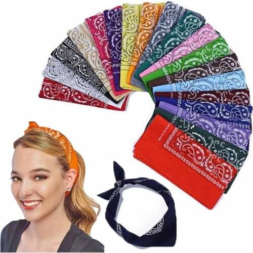 Multifunction Paisley Bandana Headscarf Fashion Hip Hop Cotton Headband Printed Square Scarf Handkerchief for Women Men Children