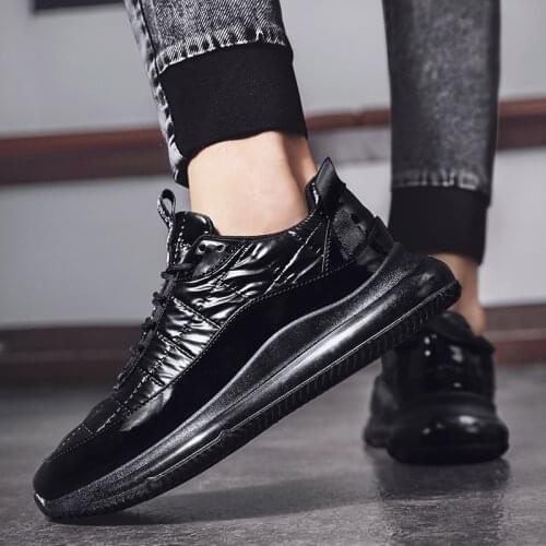 Mens Fashion Running Shoes Black Color PU Stylish Sneakers Brand Designer Athletic Footwear Male Gym Workout Training Shoes