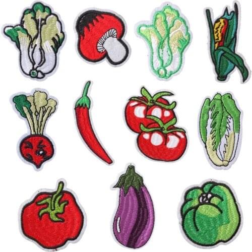 Vegetable Patches for Clothing Iron on Embroidered Sewing Applique Cute Sew on Fabric Badge DIY Apparel Accessories Decoration