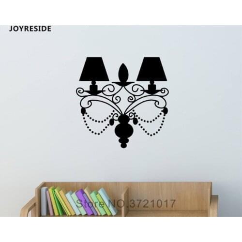 JOYRESIDE Chandelier Wall Decor Sticker Light Decals Vinyl Interior Home Bedroom Living Room Teen Room Design Art Murals A1208