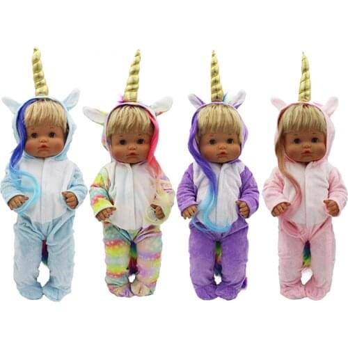 2021 New Unicorn Onesie Doll Clothes Fit 42cm Nenuco Doll Nenuco su Hermanita Doll Accessories