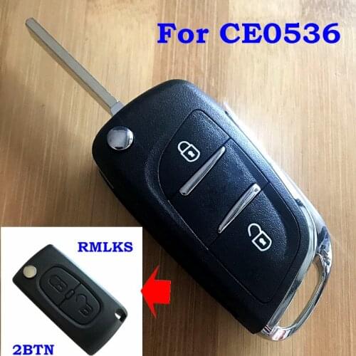 RMLKS 3 Button Modified Flip Folding Remote Key Fob Shell Fit For Citroen C2 C3 C4 For Peugrot CE0536 Model Uncut Blade