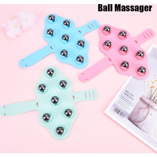Roller Ball Body Massage Glove Anti-Cellulite Muscle Pain Relief Relax Massager For Neck Back Shoulder
