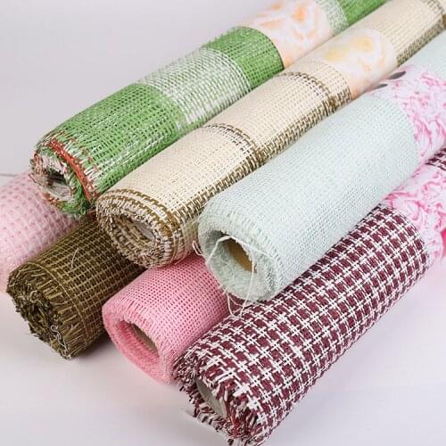 4.5mx50cm Random Color DIY Handmade Scrapbook Decor Woven Grass Paper Wedding Birthday Party Supplies Flower Gift Wrapping Paper