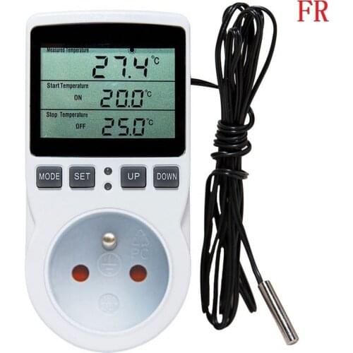 110/220V Smart Thermostat Temperature Controller Socket Outlet with Timer Switch Sensor Probe Digital Heating Cooling Control