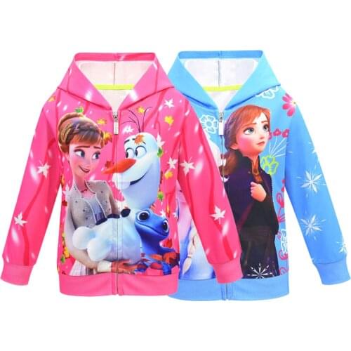 Disney Spring Kids Girls Cartoon Elsa Anna Jacket Coats Clothes Children Fashion Frozen Coat Tops Little Girls Clothing