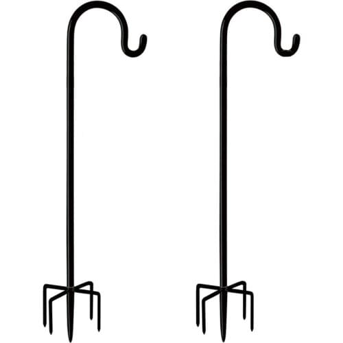 Shepherd Hook Plant Hanger Bird Feeder Pole Garden Hook Freestanding Adjustable Garden Hanger Hook 2 Pack,36 Inches Tall