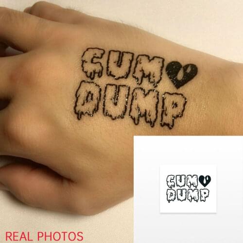 3 or 5x Big Cum Dump Temporary Tattoo BDSM Waterproof Sticker Male Female Body Sex S&m Slave Master Game FIFTY Shades of Grey