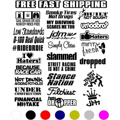 For 1Set *FREE SHIP* JDM STICKERS 10 RANDOM PACK/LOT DECAL JAPAN TUNER EURO FUNNY BOOST Car Styling