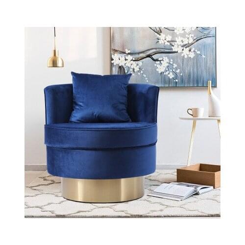 ChinaFurniture processing and production factory modern light luxury velvet single sofa with stainless steel foot