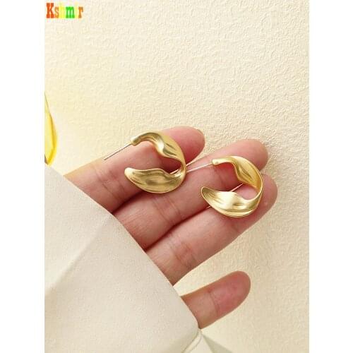 Kshmir 2021 New irregular C word earring fashion simple abstract design earrings womens refined jewelry gifts