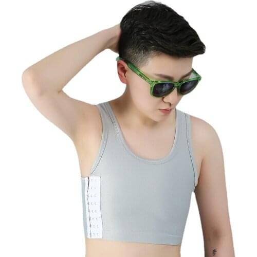 S-6XL Tomboy Trans Lesbian Mesh Breathable Chest Breast Binder Plus Size Short Tank Top Women Flatten Shaper Corset Cosplay Vest