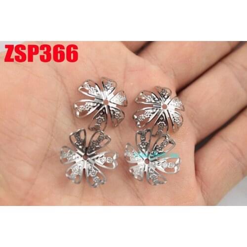 16.7mm stainless steel bead cap cinquefoil fashion jewelry parts earring Components 200pcs ZSP366