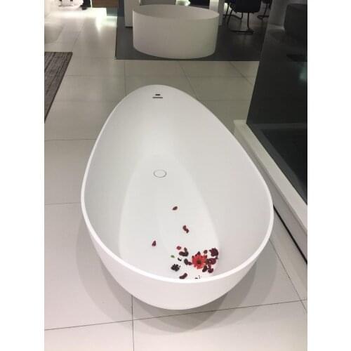 1600x700x630MM SOLID SURFCE STONE BATHTUB CORIAN SUPERIOR QUALITY FREESTANDING TUB - 65167
