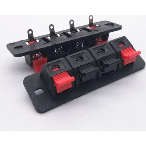 2Pcs Plastic 4 Positions Connector Terminal Push In Jack Spring Load Audio Speaker Terminals Breadboard Clip