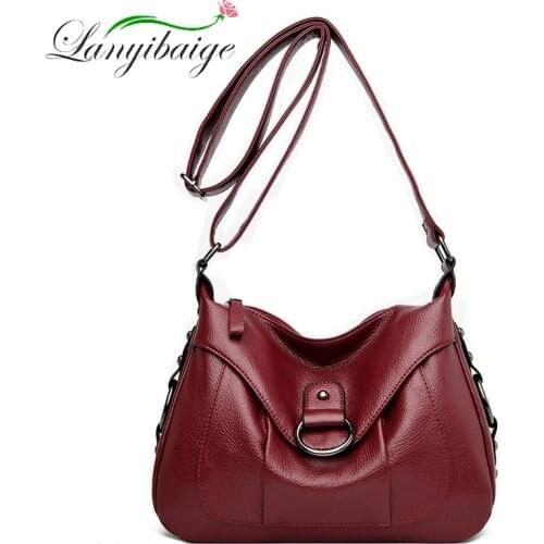 2020 New Luxury Soft Leather Women Messenger Bag Casual Womens Shoulder Crossbody Bag Female Handbag Black Bolsa Feminina