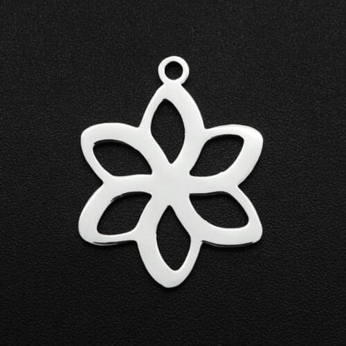5pcs/lot 100% Stainless Steel 22x17mm Flower DIY Charm Earring Finding Wholesale Never Fade Necklace Top Quality