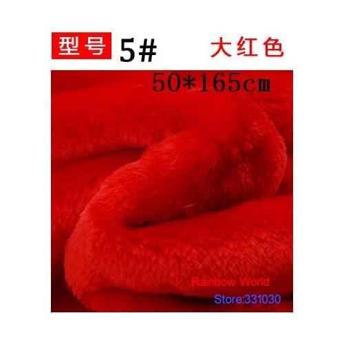 5# red Height 8mm Minky fleece plush PV velvet velboa fabric for DIY sewing Stuff toy pet home sleepcoat pillow(50*165cm)