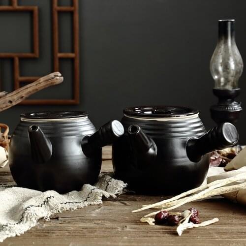 Chinese traditional medicine boiling pot casserole ceramic health jar earthenware cooking stew pan high temperature resistance