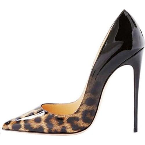 Classics Pointed Toe Leopard Print High Heels Pumps 2019 Mixed Colors Thin Heels Office Lady Shoe Plus Size 42 Real Photos