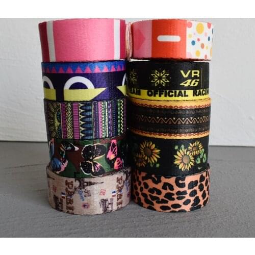 Retailing 1Yards Width 25mm Webbing 12 Colors Printed Webbing Ribbon Luggage Belt Strap Rope Dog Pet Collar Leash Harness