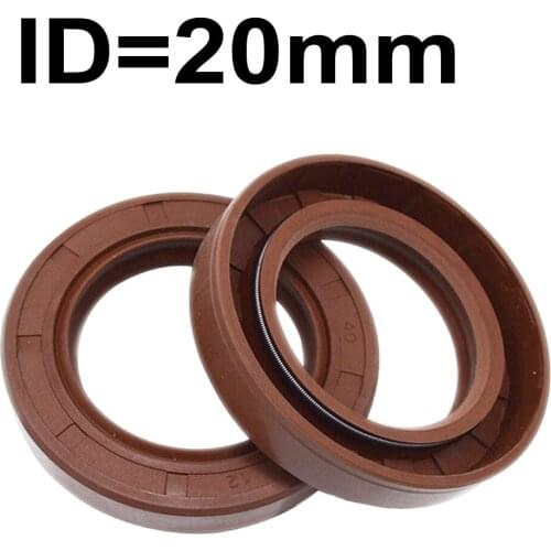 1PC 2PCS ID 20 MM Viton Oil Seal Skeleton Brown Fluoro FKM Fluorine Rubber Hydrauli Spring U Lip TC Ring Gasket 20x38x10 20x38x7