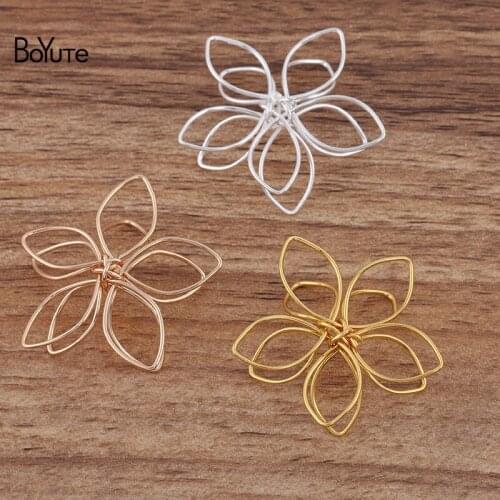BoYuTe (30 Pieces/Lot) 36MM Metal Iron Wire Flower Materials Handmade Diy Jewelry Findings Components