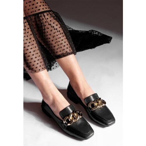 Marjin Women Modena High Quality Flat Shoes Flat Heels Pointed Toe Chained Female Shoes 2020 Winter and Autmn