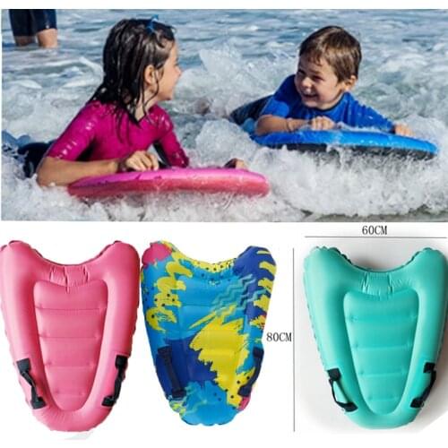 Inflatable Surfboard Solid Color Buoy Kickboard Outdoor Beach Safe Sea Training Surfing Board Surfing Swimming Mattress for Kid