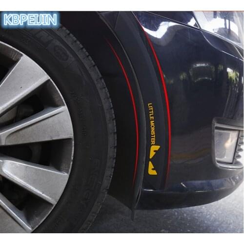 2pcs Car Styling Fender Flares Edge Rubber Anti Collision Sticker for Mitsubishi outlander 2016 lancer 10 9 pajero accessories