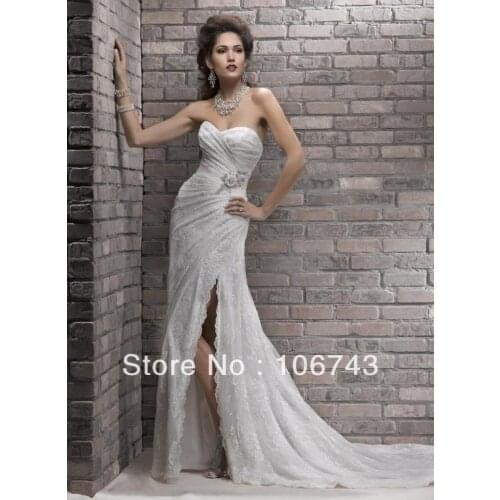 2018 Rushed Natural free Shipping New Style Best Seller open leg Sexy vestido de noiva Bride Custom Lace bridesmaid dresses