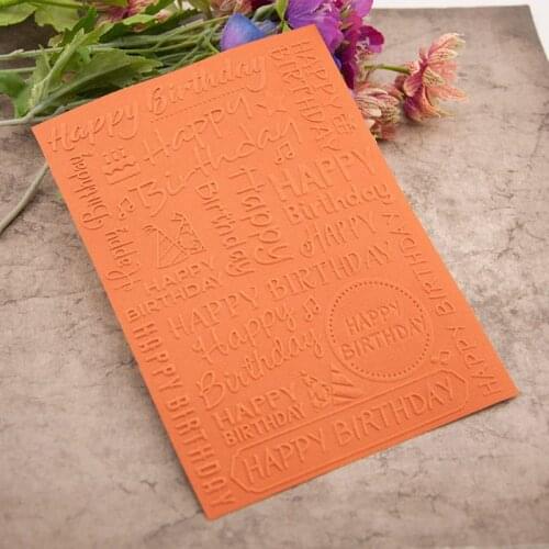 Plastic Embossing Folder Template DIY Scrapbook Photo Album Card Making Decoration Crafts Happy Birthday E56C