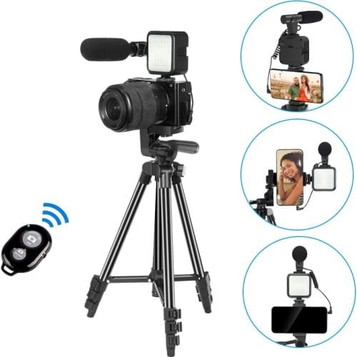 Profession Camera Recording Microphone with Stand Shotgun Condenser Microphone for Phone DSLR Vlogging Video Interview microfone
