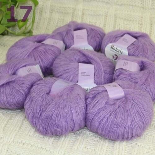 Sale New 8BallsX25g Luxury Soft Mohair Warm Wrap Shawl Hand Knit Crochet Yarn Violet 291-17-8