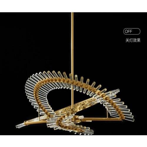 Luxury Crystal Glass Chandelier Dining Living Room Postmodern LED Lighting Hanging Fixture Gold Bedroom Restaurant Designer Lamp