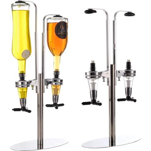 Rotatable 6 Bottle Bar Beverage Liquor Dispenser Holder Alcohol Drink Shot Standing Beer Wine Pourers Divider Rotating Wine Rack