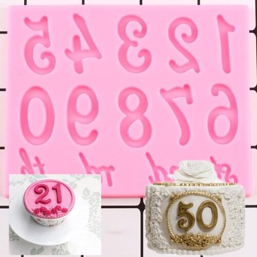 Sugarcraft Letter Number Silicone Mold DIY Baby Birthday Cake Decorating Tools Cake Border Fondant Mould Candy Chocolate Molds