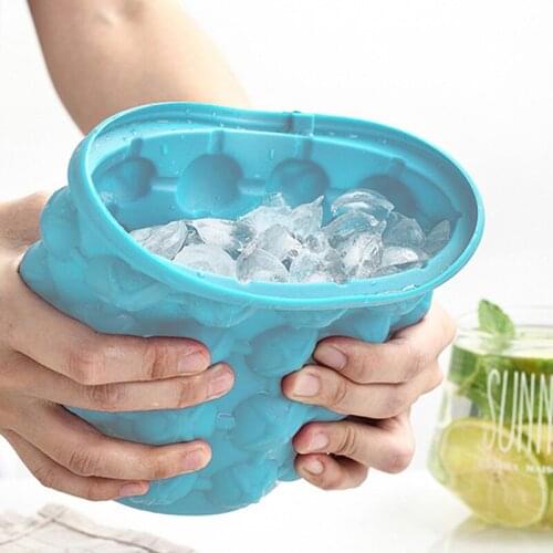 Silicone Ice Bucket Champagne Whisky Beer Cooler Portable Ice Tray Maker Bucket Wine Ice Cooler Beer Barware Kitchen Accessoreis