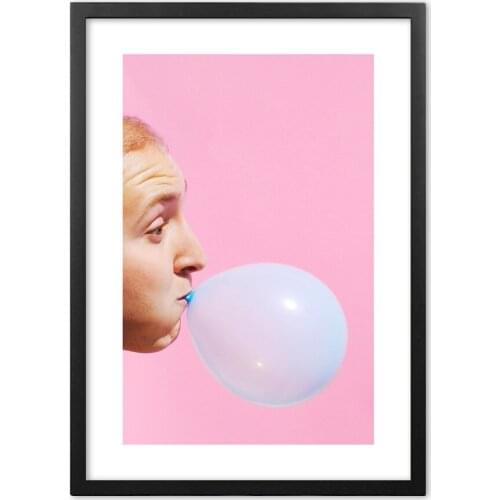 Nordic Modern Man Blowing Balloons Wall Art Print Paper Painting Nordic Poster And Prints Wall Pictures For Living Room Decor