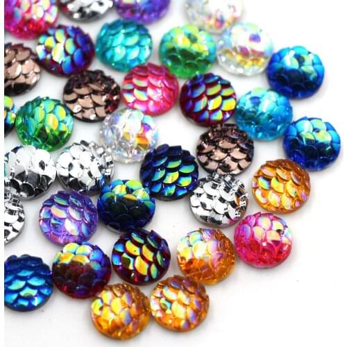 100Pcs Colorful Resin Rhinestones Round 8MM AB Crystal Flatback Strass DIY Garment Rhinestone Cabochons Applications For Dresses