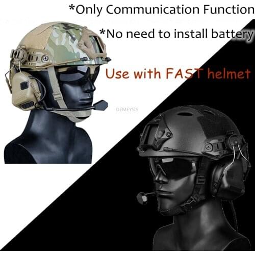 Tactical Headphone Shooting Headset Hearing Protector Outdoor Tactics Army Combat Helmet Wearing Headsets Need Use with PTT