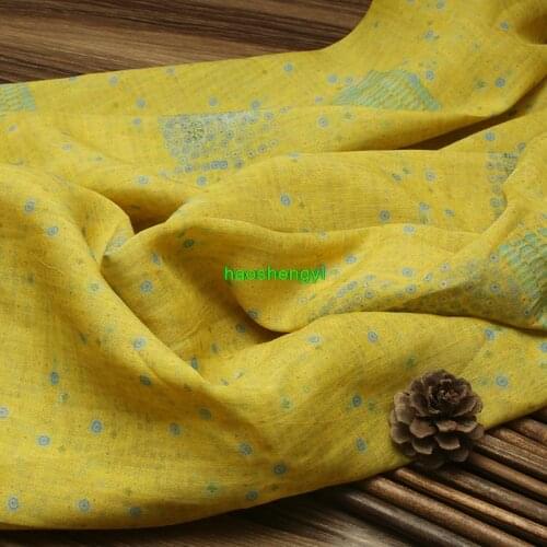 High quality retro pastoral fresh printing ramie garment fabric