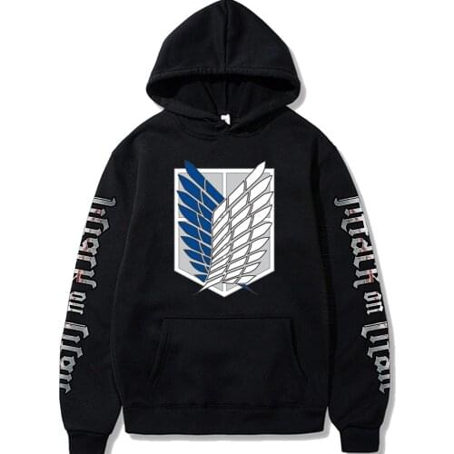Harajuku Attack On Titan Unisex Hoodies Japanese Anime Printing Mens Hoodie Sweatshirt Daily Casual Streetwears