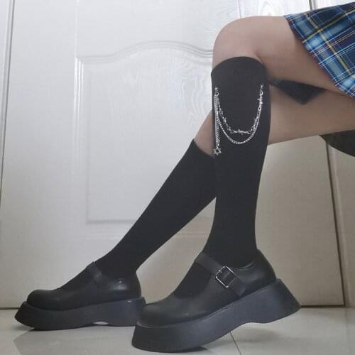 Usexy Star Tassel Thorns Chain JK Stockings Lolita Socks Silk Stockings Thigh High Knee Socks Lingerie Stocking Korean Goth Sock
