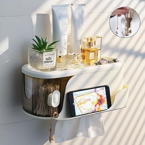 Bathroom Shelf Shampoo Face Towel Mobile Phone Holder Multifunctional Cosmetic Storage Box Wc Bath Accessories