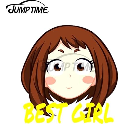 Jump Time 13 x 10cm For Ochaco Uraraka Best Girl Car Stickers and Decals Vinyl Cartoon Decor Suitable for All Types of Vehicles