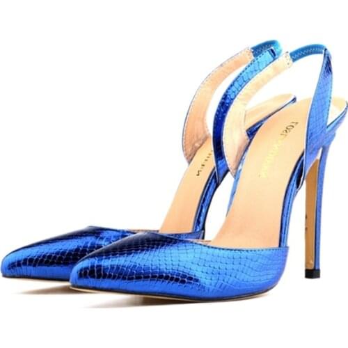 LOSLANDIFEN New Glitter Platform Pointed Toe Women Pumps Slides Thin Heels Shoes for Woman Summer Wedding Party