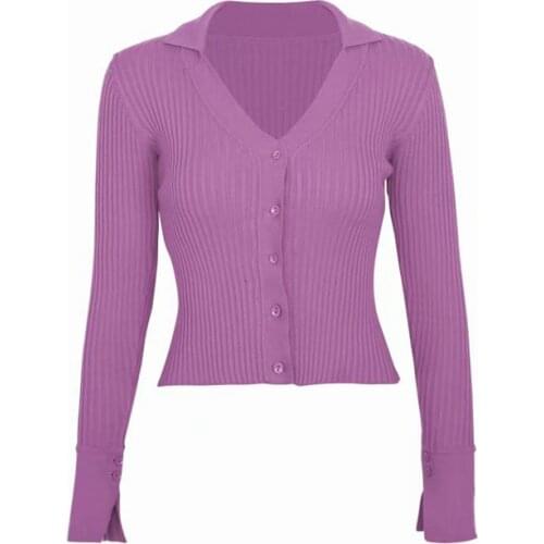 2019 Fall Winter tops knitted sweater women vintage buttons black cardigan women cropped korean sweater streetwear